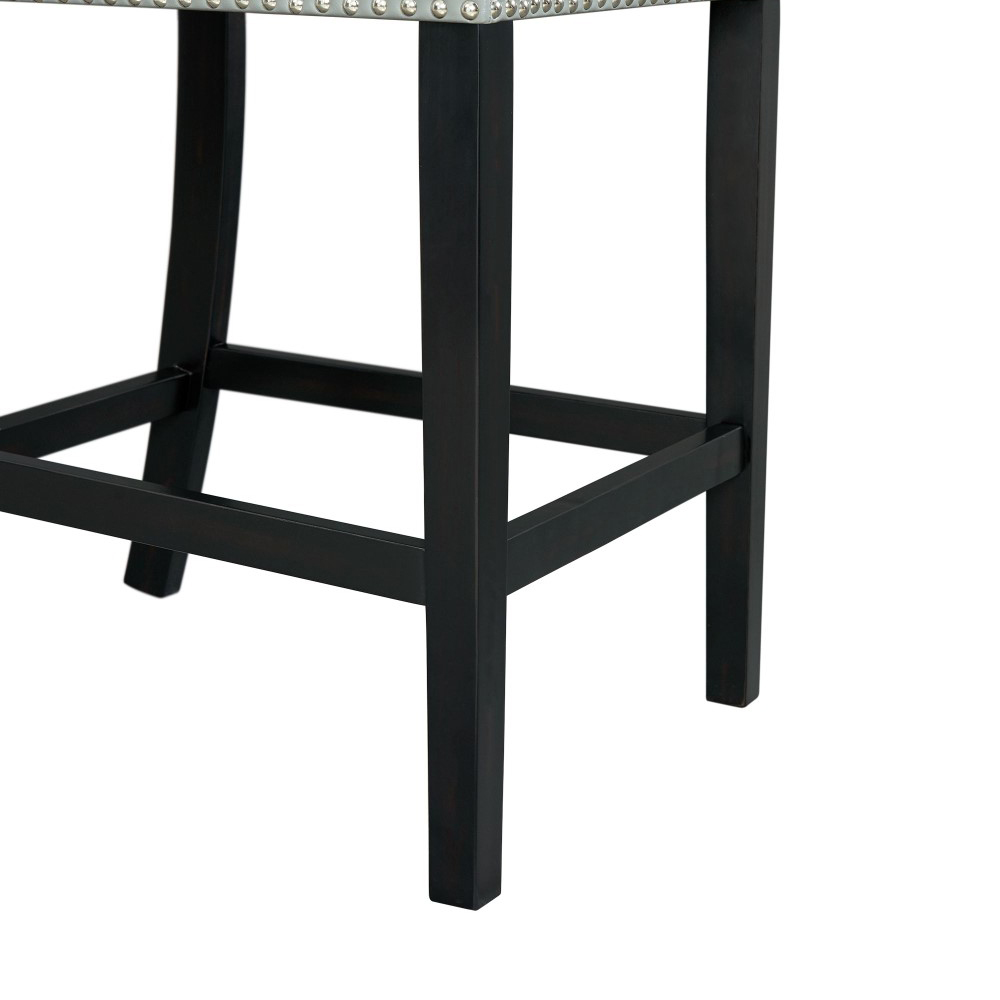 Valentino White Marble Counter Seven Piece Set ( Counter Table, Six Grey Side Chair ) | Ellesime International 