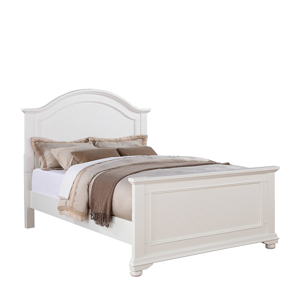 Brook White Five Piece Set with Queen Panel Bed ( Dr, Mr, Chest, NS, and Bed ) | Ellesime International 