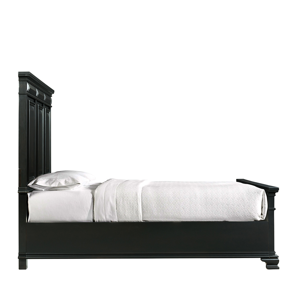 Calloway Black Four Piece Set with Queen Panel Bed ( Dr, Mr, Chest and Bed ) | Ellesime International 