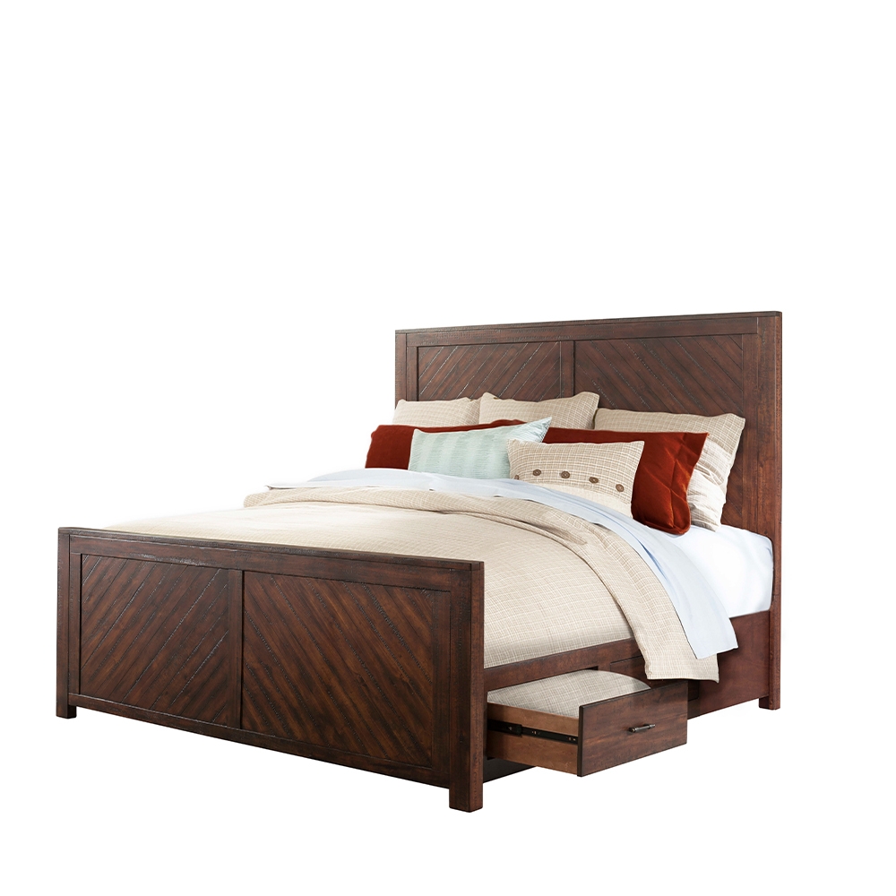 Jax Three Piece Set with Queen Panel Bed ( Dr, Mr, and Bed ) | Ellesime International 