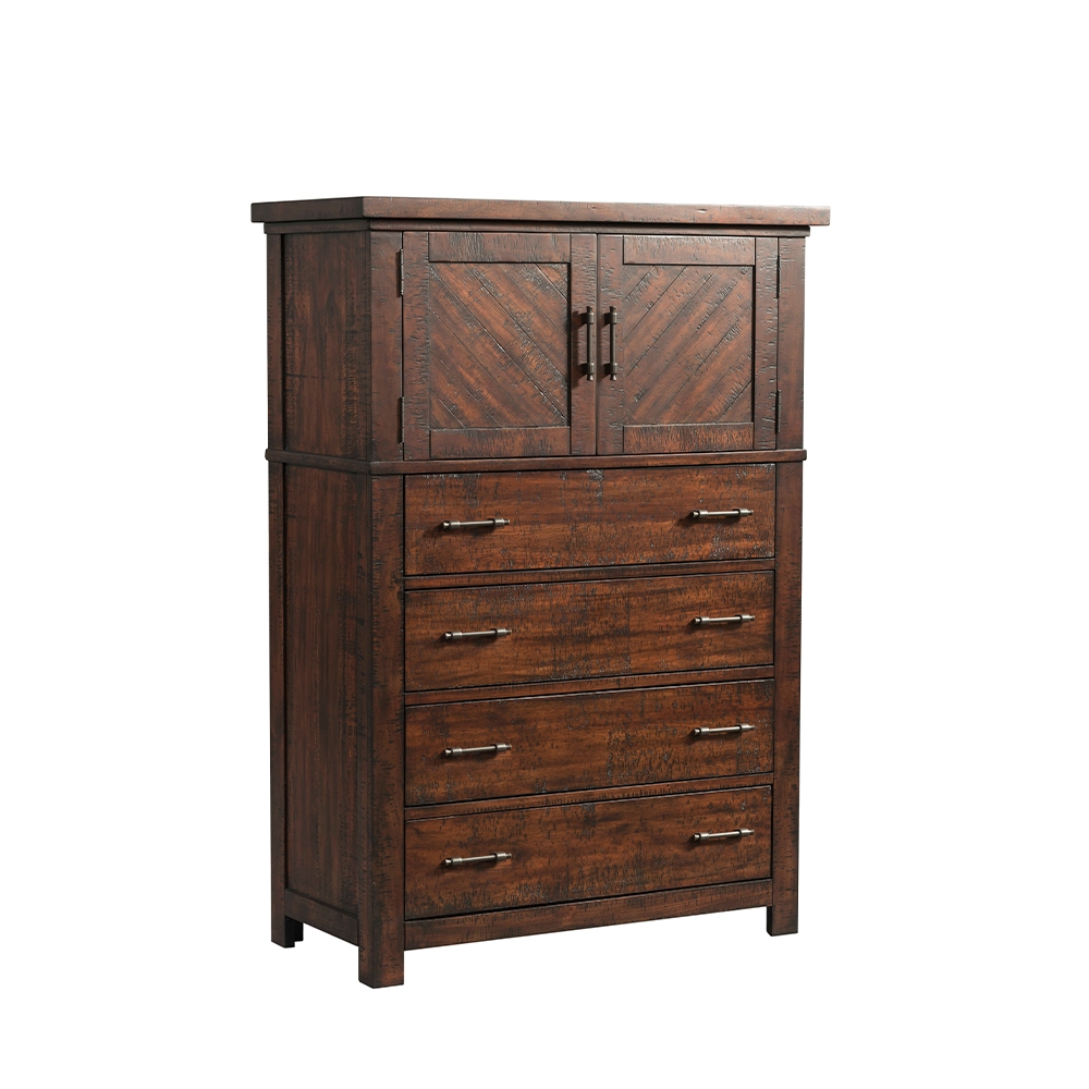 Jax Five Piece Set with Queen Panel Bed ( Dr, Mr, Chest, NS and Bed ) | Ellesime International 