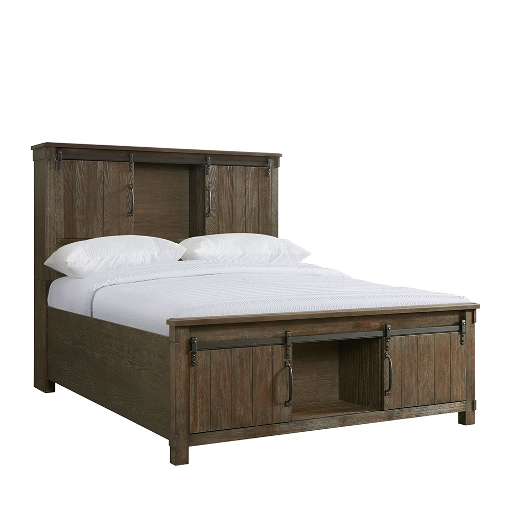 Scott Dark Five Piece Set with Queen Storage HB/FB Bed ( Dr, Mr, Chest, NS and Bed ) | Ellesime International 