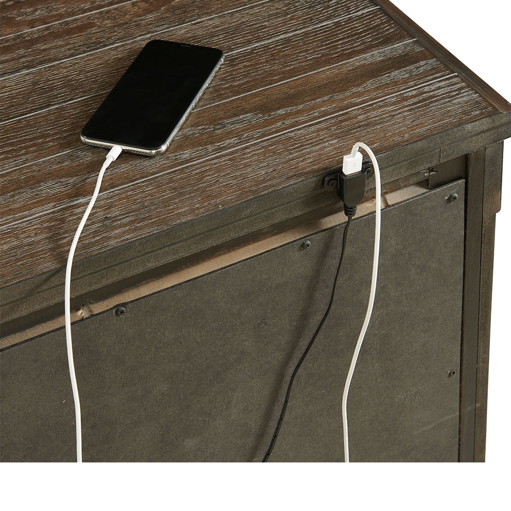 Scott Dark Five Piece Set with Queen Storage HB/FB Bed ( Dr, Mr, Chest, NS and Bed ) | Ellesime International 