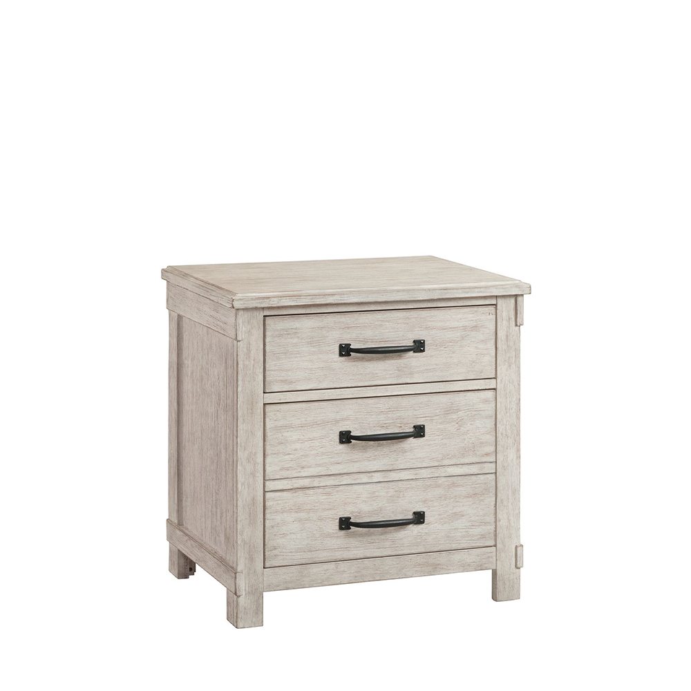 Scott White Four Piece Set with Queen Storage HB/FB Bed ( Dr, Mr, NS, and Bed ) | Ellesime International 