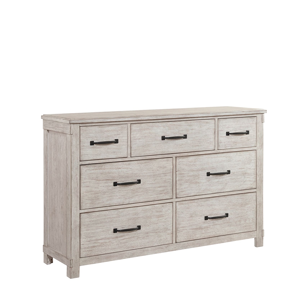 Scott White Four Piece Set with Queen Storage HB/FB Bed ( Dr, Mr, Chest, and Bed ) | Ellesime International 
