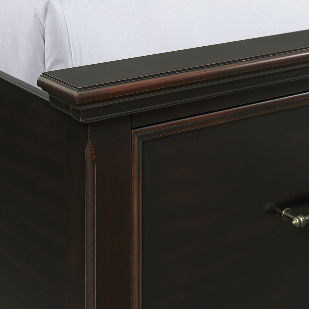 Slater Black Four Piece Set with Queen Storage Bed ( Dr, Mr, Chest and Bed ) | Ellesime International 