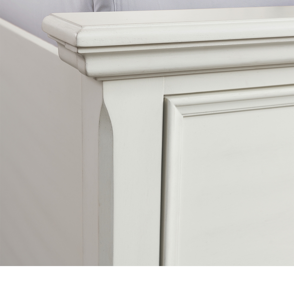 Slater White Three Piece Set with Queen Storage Bed ( Dr, Mr, NS and Bed ) | Ellesime International 