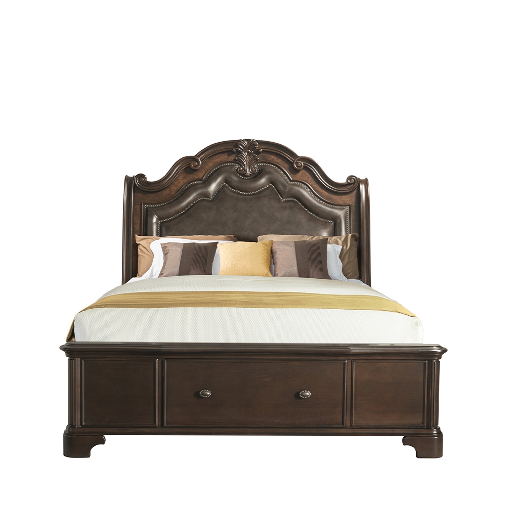 Tabasco Three Piece Set with Queen Storage Bed ( Dr, Mr, and Bed ) | Ellesime International 