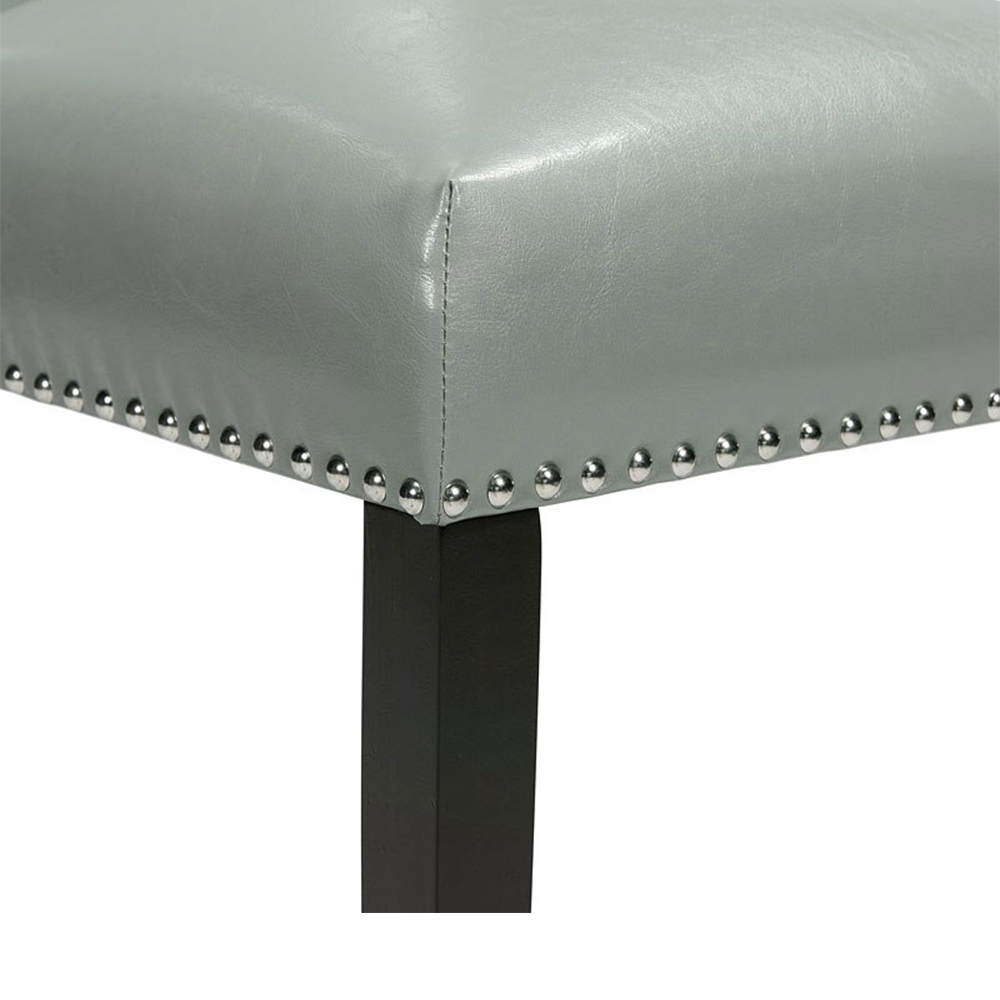 Valentino White Marble Dining Five Piece Set ( Dining Table, Four Grey Velvet Side Chairs ) | Ellesime International 