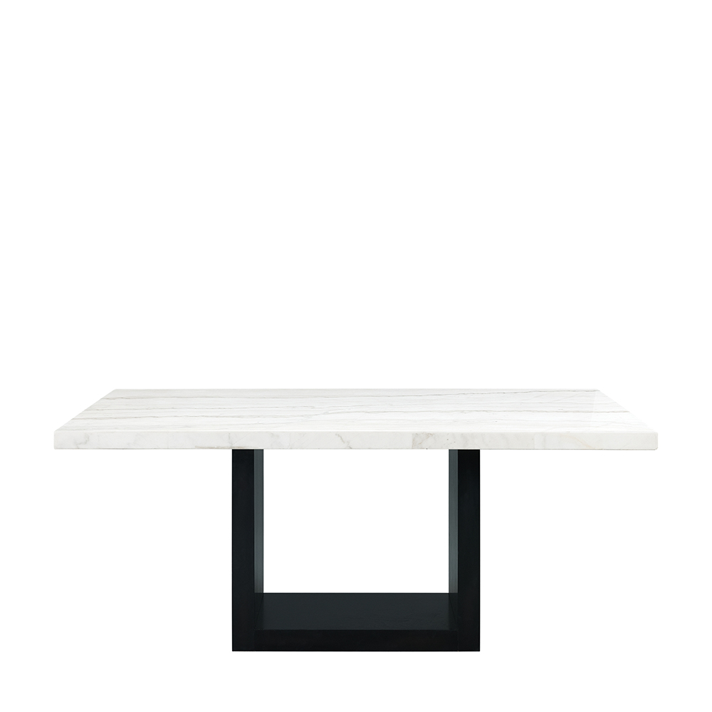 Valentino White Marble Dining Five Piece Set ( Dining Table, Four Grey Velvet Side Chairs ) | Ellesime International 