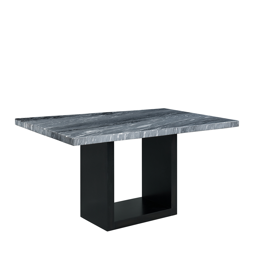 Valentino Grey Marble Counter Five Piece Set ( Counter Table, Four Grey Velvet Side Chair ) | Ellesime International 