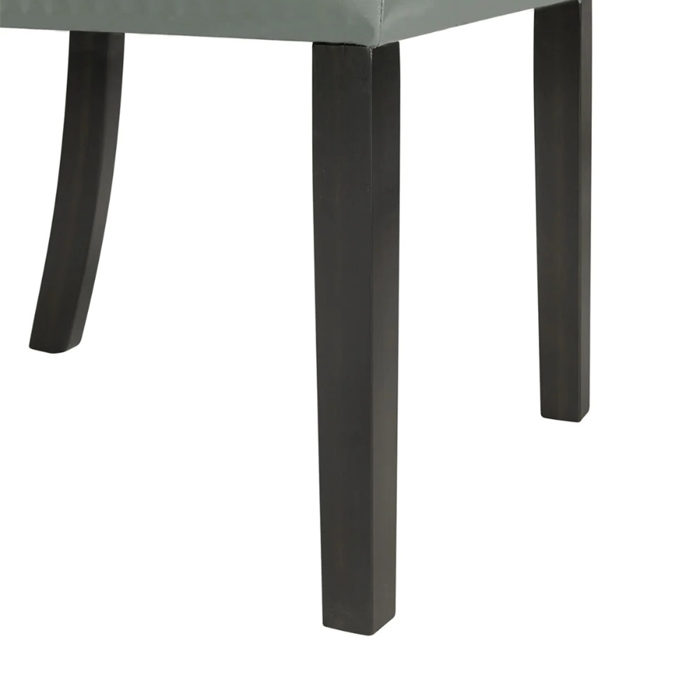 Valentino White Marble Dining Seven Piece Set ( Dining Table, Six Grey PU No Nailhead Side Chair ) | Ellesime International 