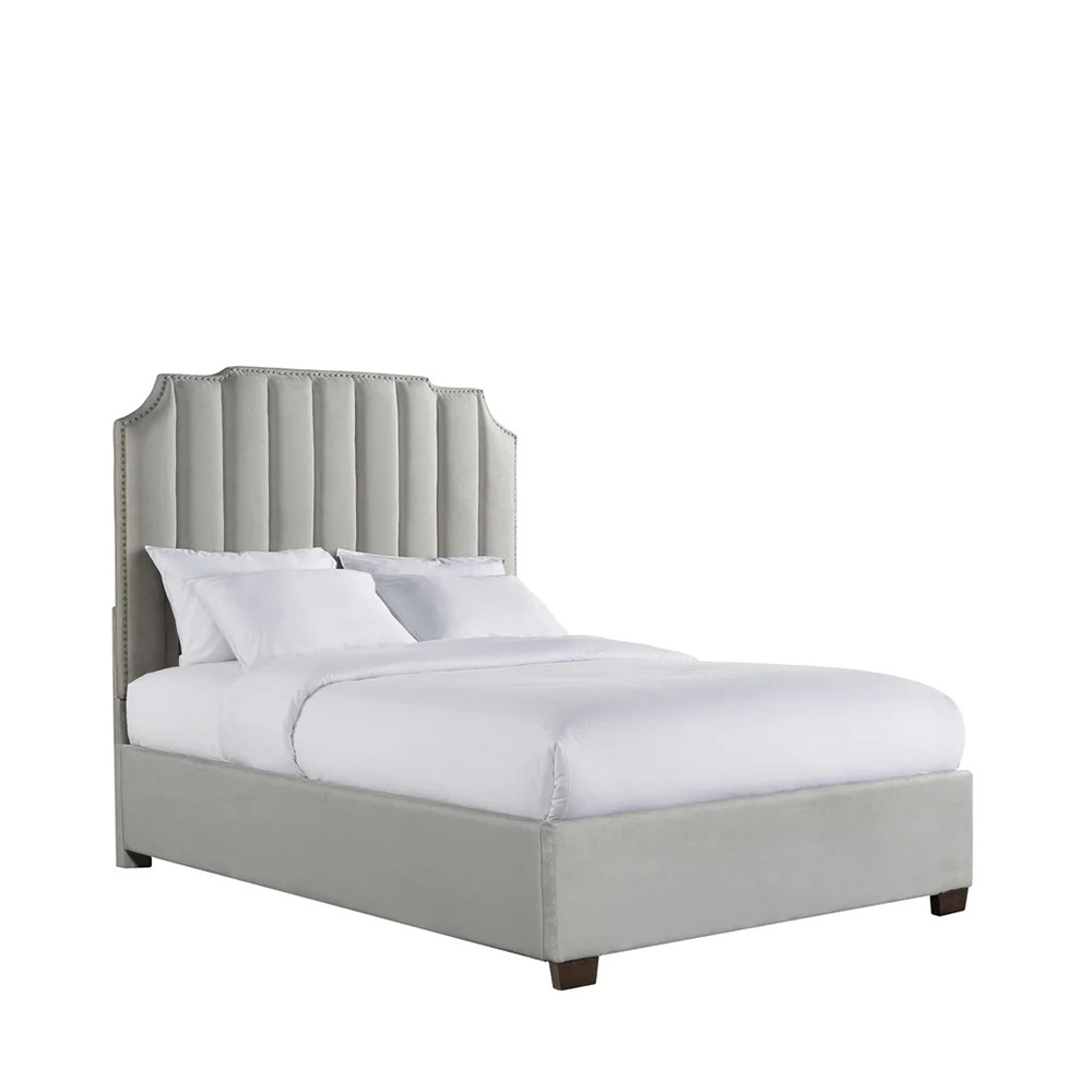 Harper Upholstered King Bed ( Grey ) | Ellesime International 