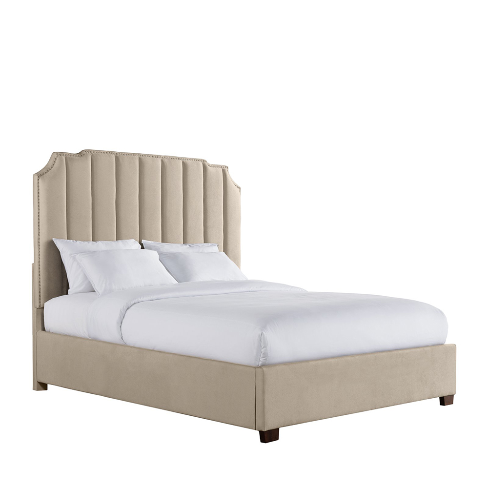 Harper Upholstered King Bed ( Sand ) | Ellesime International 