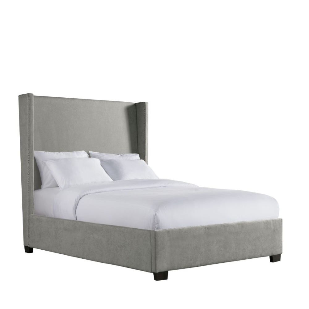 Magnolia Upholstered Queen Beds ( Grey ) | Ellesime International 