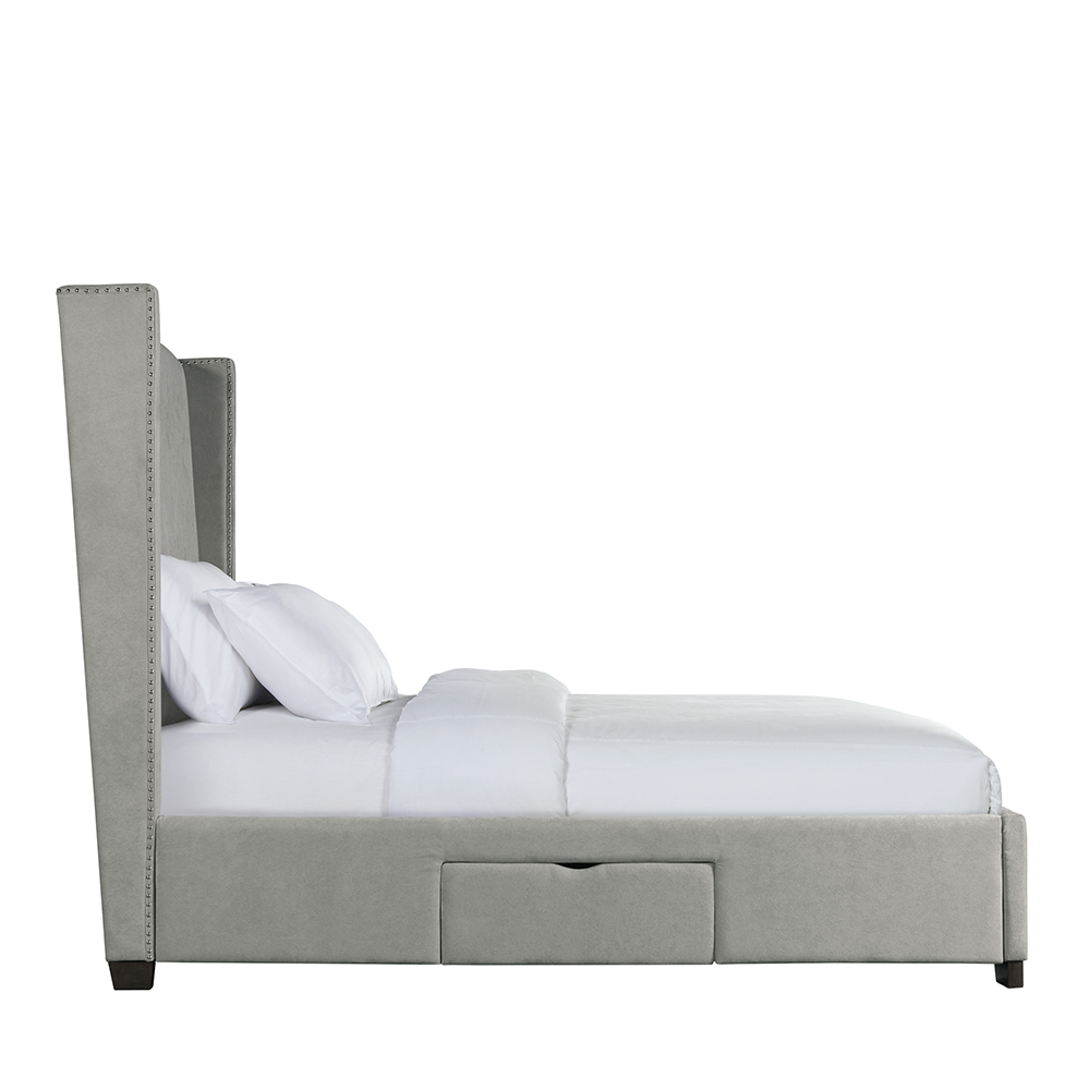 Magnolia Upholstered Queen Storage Beds ( Grey ) | Ellesime International 