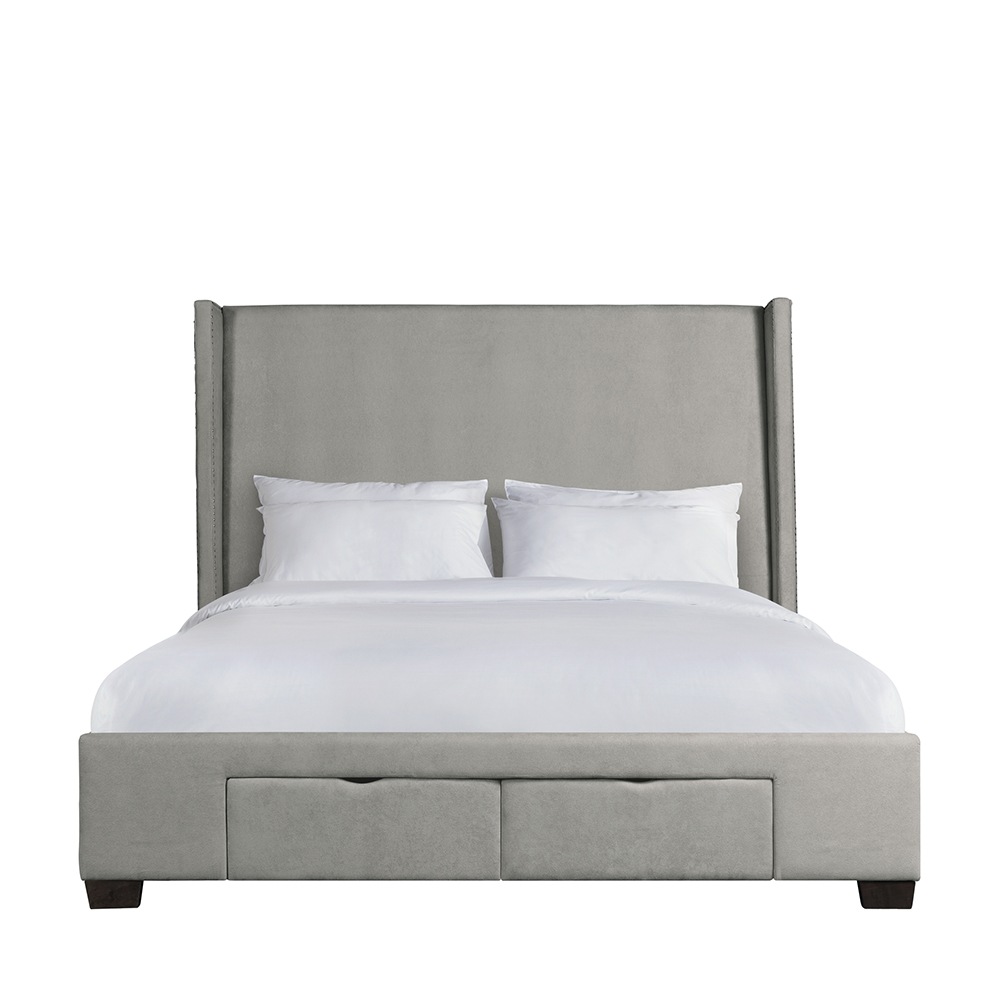 Magnolia Upholstered King Storage Beds ( Grey ) | Ellesime International 
