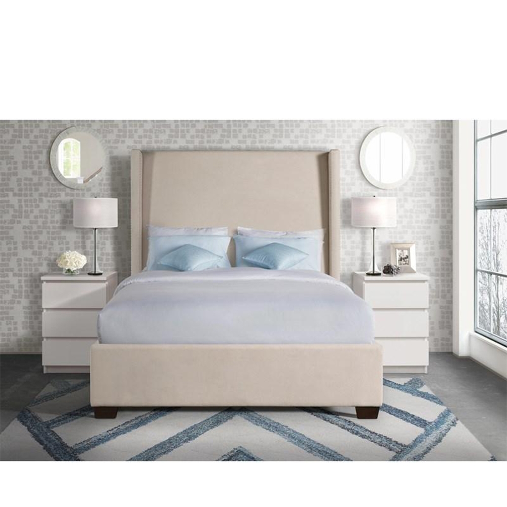 Ellesime International  | Magnolia Upholstered Queen Beds ( Sand )