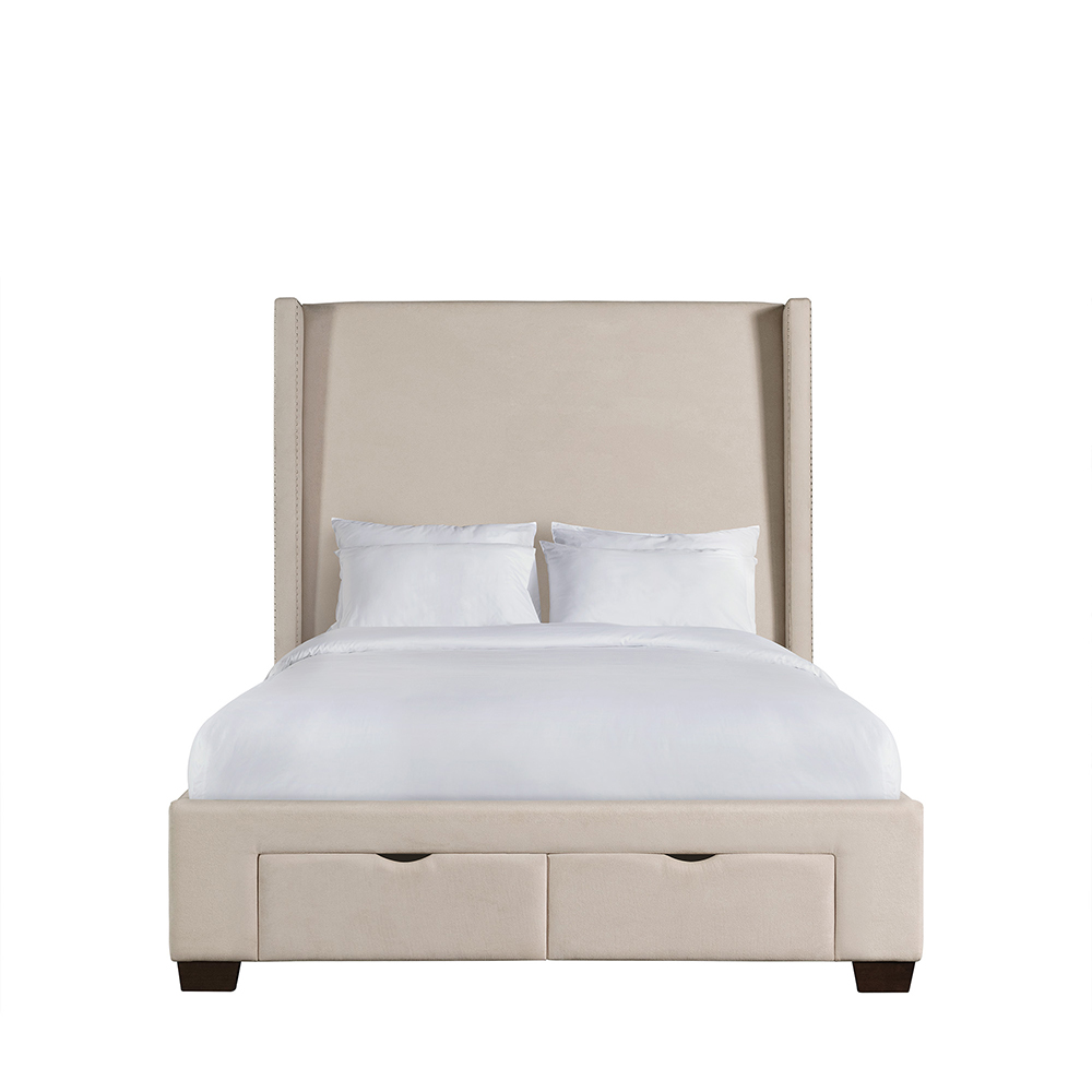 Magnolia Upholstered Queen Storage Beds ( Sand ) | Ellesime International 