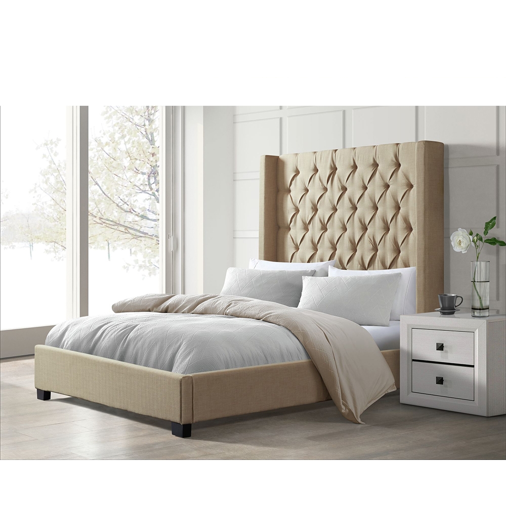 Ellesime International  | Morrow Upholstered Queen Bed ( Natural )
