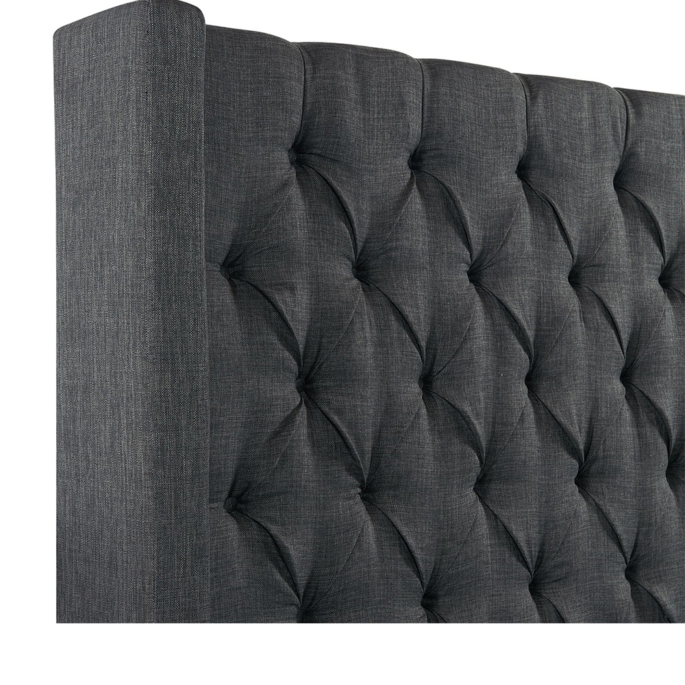 Morrow Upholstered King Bed ( Charcoal ) | Ellesime International 