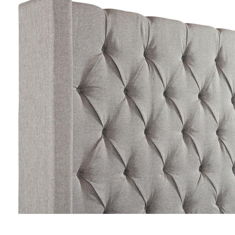 Morrow Upholstered Queen Bed ( Grey ) | Ellesime International 