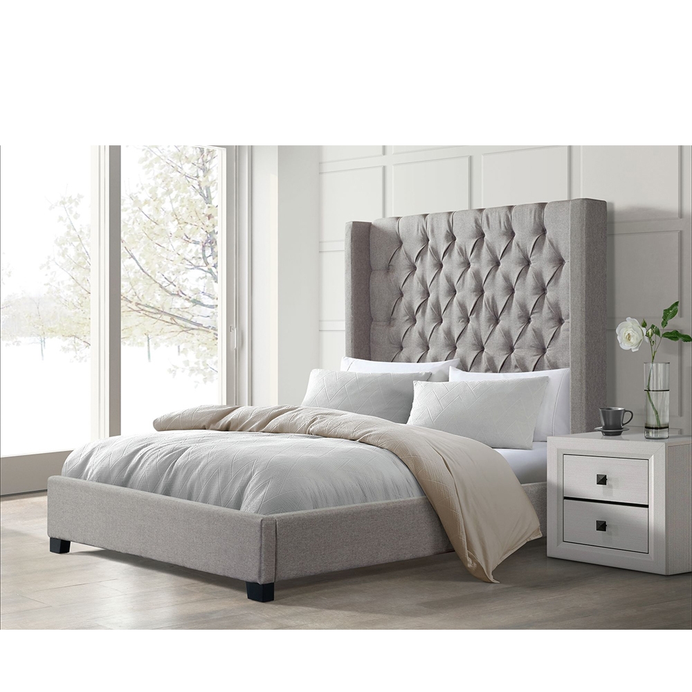 Ellesime International  | Morrow Upholstered Queen Bed ( Grey )