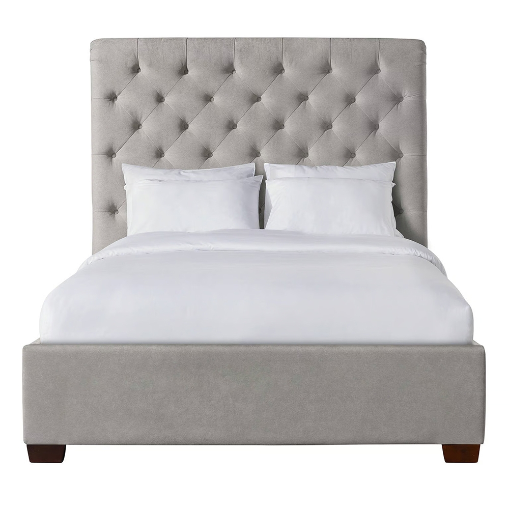 Waldorf Upholstered Queen bed ( Grey ) | Ellesime International 