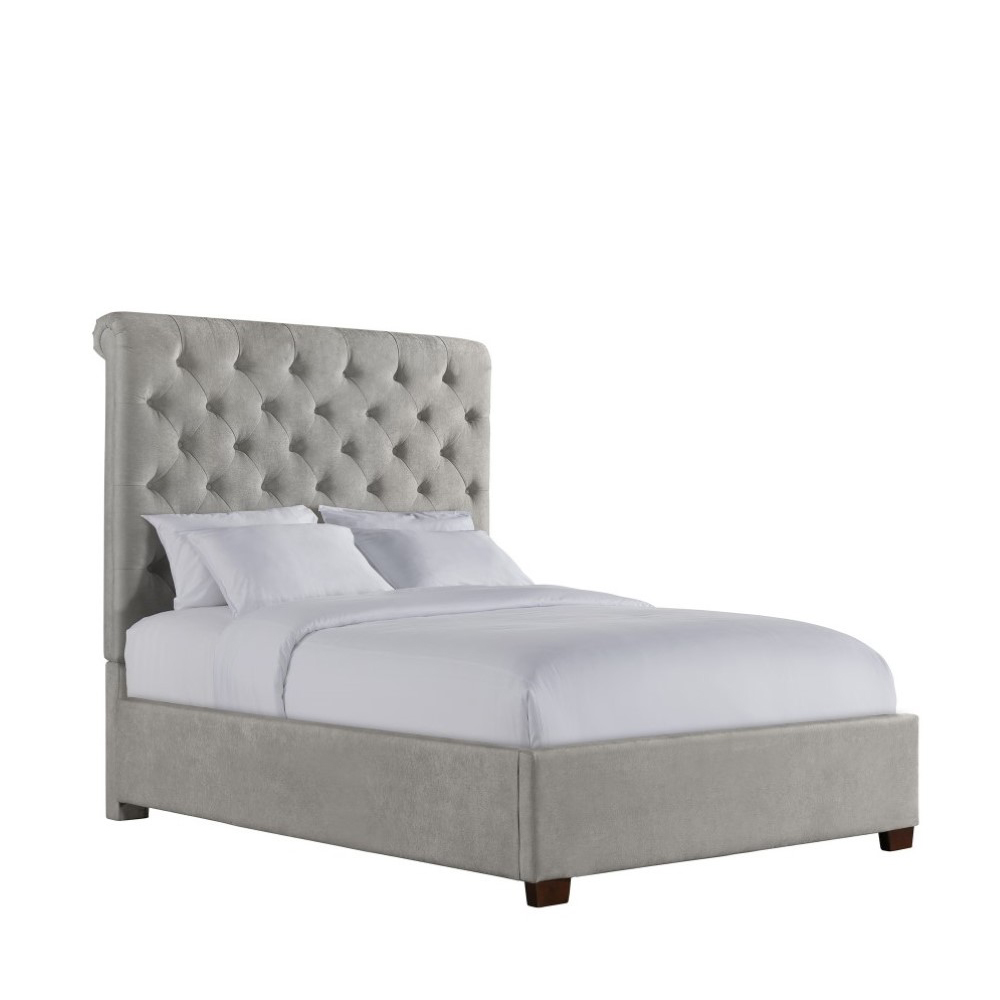 Waldorf Upholstered Queen bed ( Grey ) | Ellesime International 