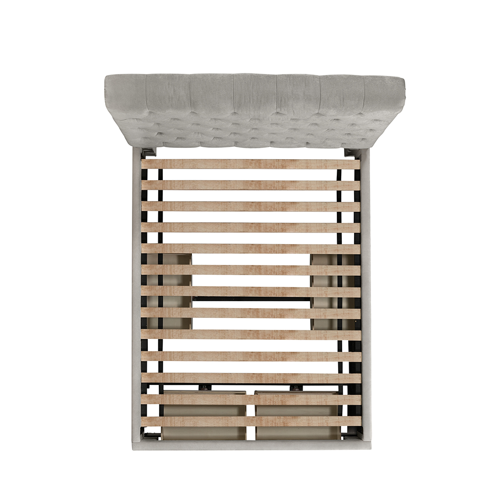 Waldorf Upholstered Queen Storage Bed ( Grey ) | Ellesime International 