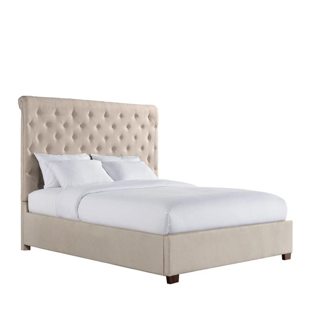 Waldorf Upholstered Queen bed ( Grey ) | Ellesime International 
